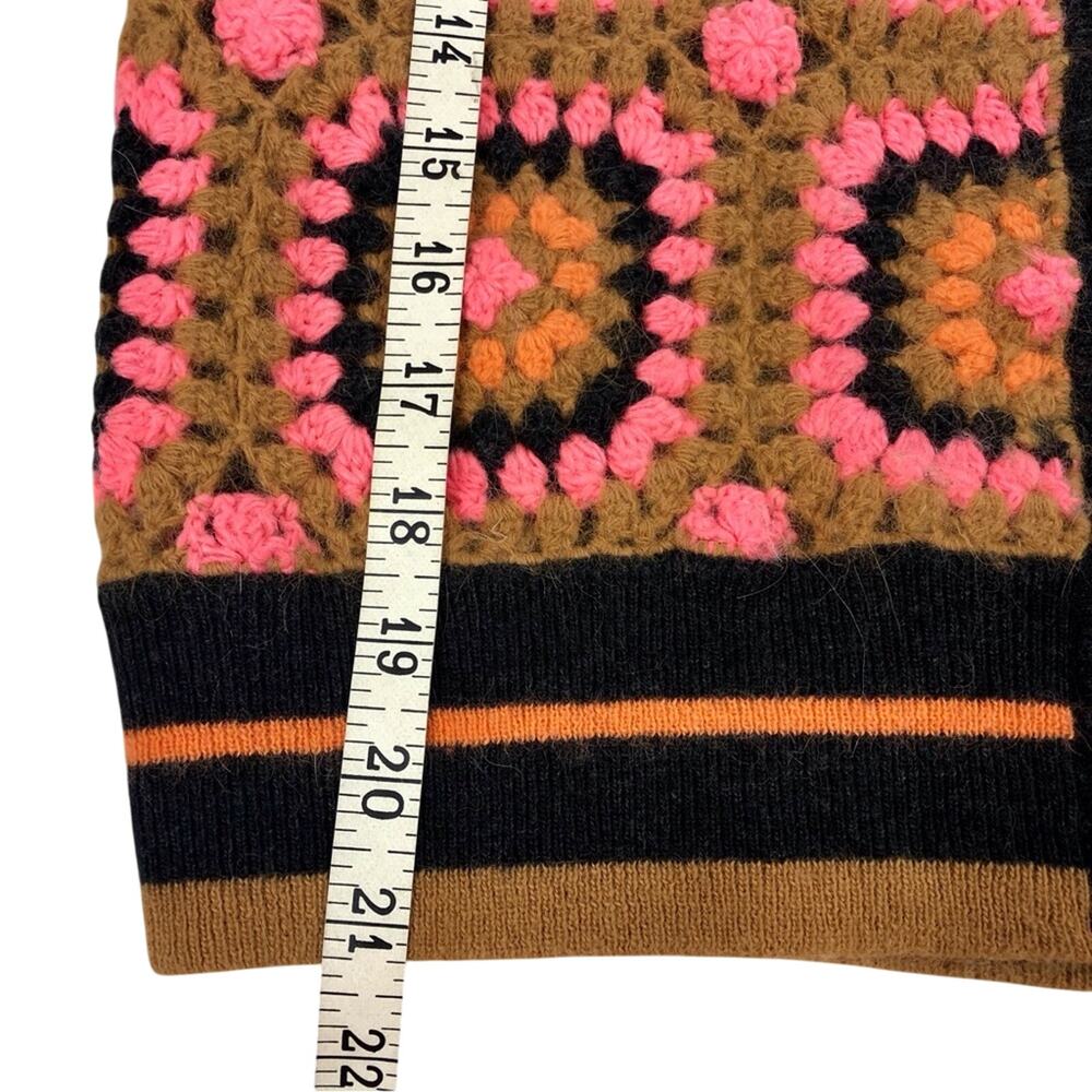 JY2k Juicy Couture Crochet Granny Square Wool Cashmere Cardigan Button Front - Picture 10 of 16